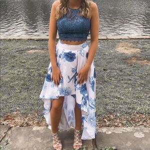 Two piece hi low dress